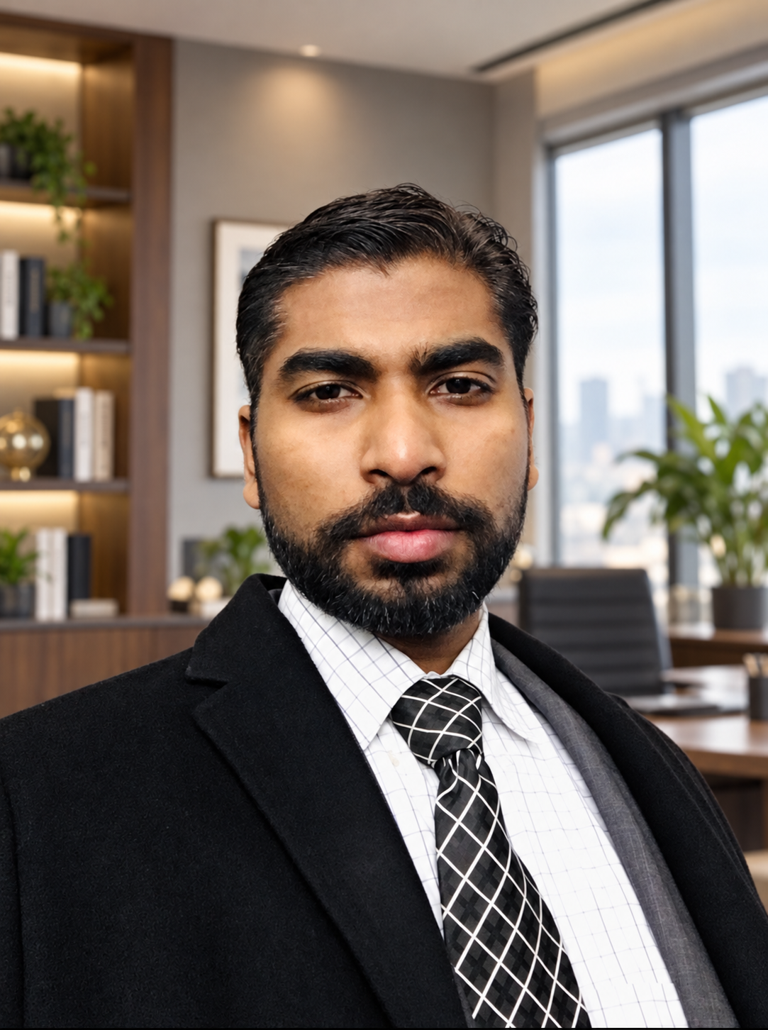 Jhohan Ganeshananda wearing a suit and tie